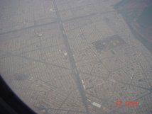 Mexico City vanuit het vliegtuig. 