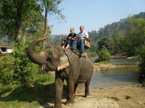 Ausflug auf Elefant.